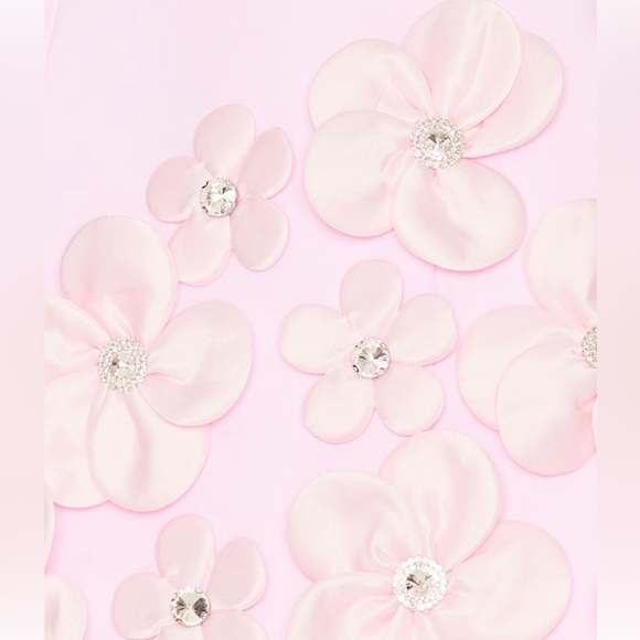 NWOT BRONX AND BANCO Estelle Blush Mini Dress ,Elegant Pink Floral Dress - Picture 5 of 16